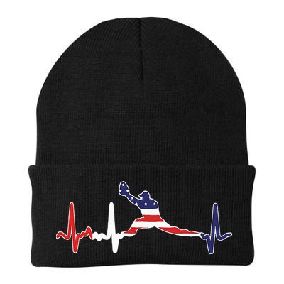 Baseball Player Heartbeat Baseball First Baseman Flag Beanie
