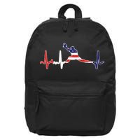 Baseball Player Heartbeat Baseball First Baseman Flag 16 in Basic Backpack
