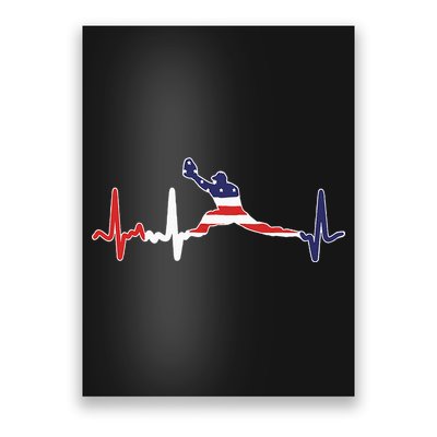 Baseball Player Heartbeat Baseball First Baseman Flag Poster