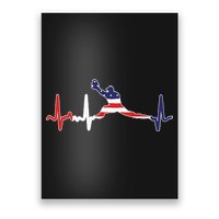Baseball Player Heartbeat Baseball First Baseman Flag Poster