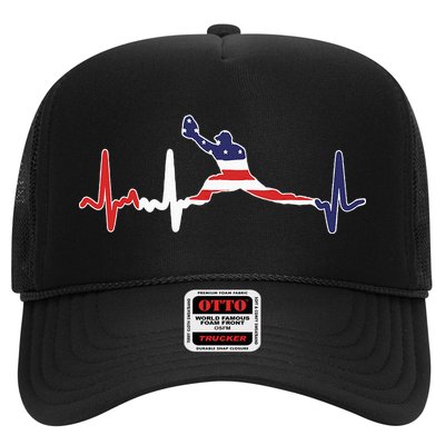 Baseball Player Heartbeat Baseball First Baseman Flag Hat