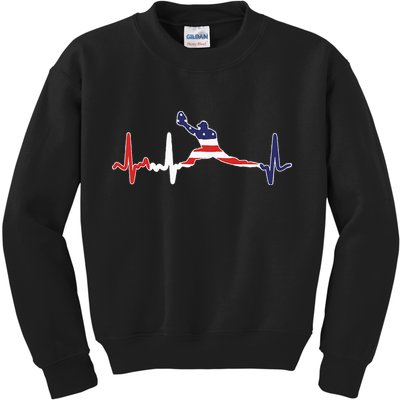 Baseball Player Heartbeat Baseball First Baseman Flag Kids Sweatshirt