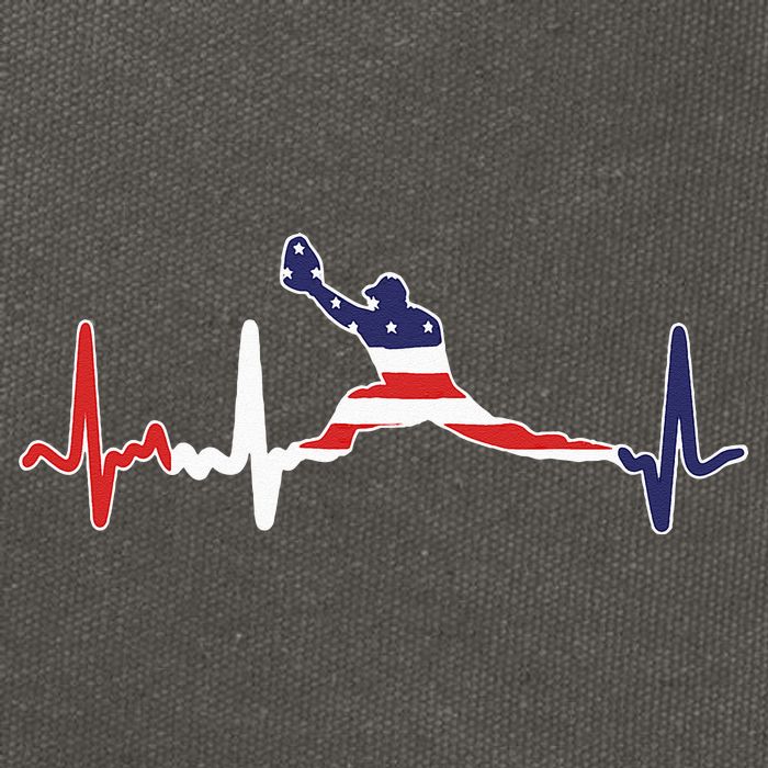 Baseball Player Heartbeat Baseball First Baseman Flag Cotton Canvas Backpack