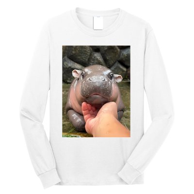 Baby Pygmy Hippo Moo Deng Long Sleeve Shirt