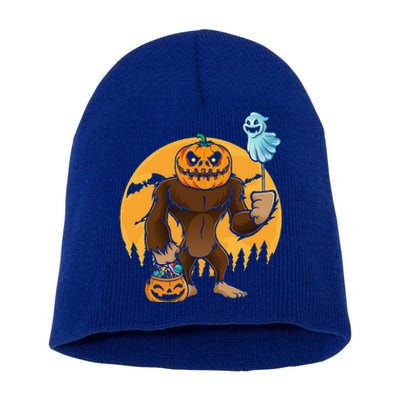 Bigfoot Pumpkin Halloween Costume Bigfoot And Moon Short Acrylic Beanie