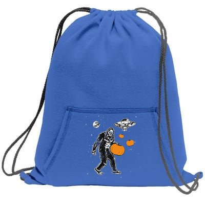 Bigfoot Pumpkin Halloween Sweatshirt Cinch Pack Bag