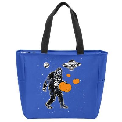 Bigfoot Pumpkin Halloween Zip Tote Bag