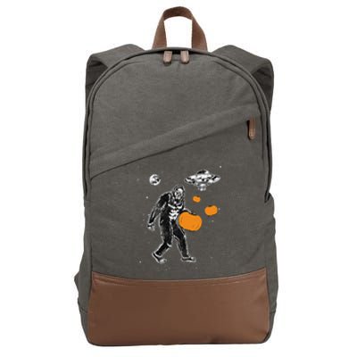 Bigfoot Pumpkin Halloween Cotton Canvas Backpack