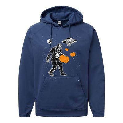 Bigfoot Pumpkin Halloween Performance Fleece Hoodie