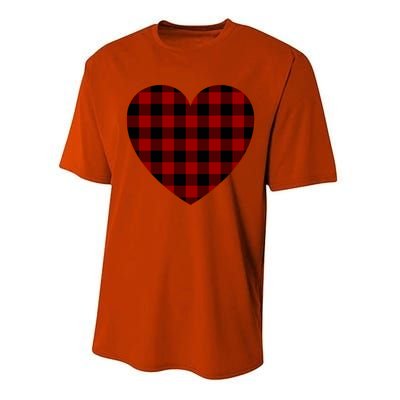 Buffalo Plaid Heargift Meaningful Gift Valentines Day Heart Gift Performance Sprint T-Shirt