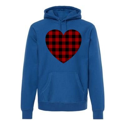 Buffalo Plaid Heargift Meaningful Gift Valentines Day Heart Gift Premium Hoodie