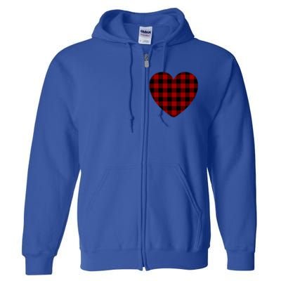 Buffalo Plaid Heargift Meaningful Gift Valentines Day Heart Gift Full Zip Hoodie