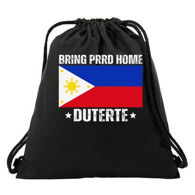 Bring PRRD Home Digong Duterte PRRD DU30 Philippine Flag Drawstring Bag