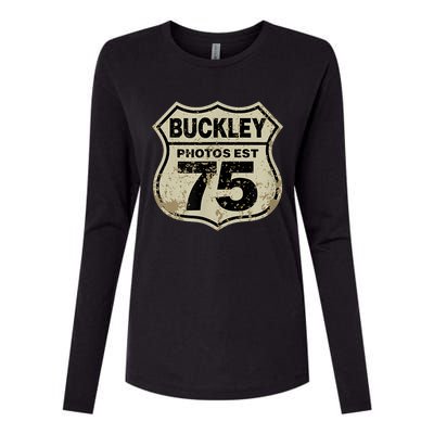 Buckley Photos Highway Sign Womens Cotton Relaxed Long Sleeve T-Shirt