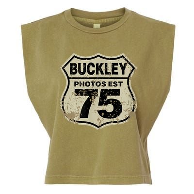 Buckley Photos Highway Sign Garment-Dyed Women's Muscle Tee