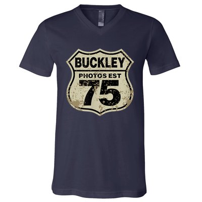 Buckley Photos Highway Sign V-Neck T-Shirt