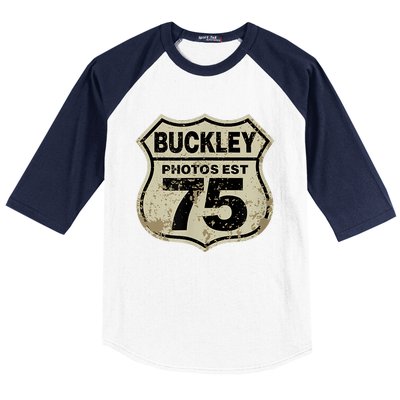 Buckley Photos Highway Sign Baseball Sleeve Shirt