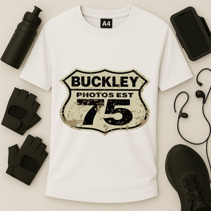 Buckley Photos Highway Sign Cooling Performance Crew T-Shirt