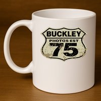 Buckley Photos Highway Sign 11oz C Handle Ceramic Mug