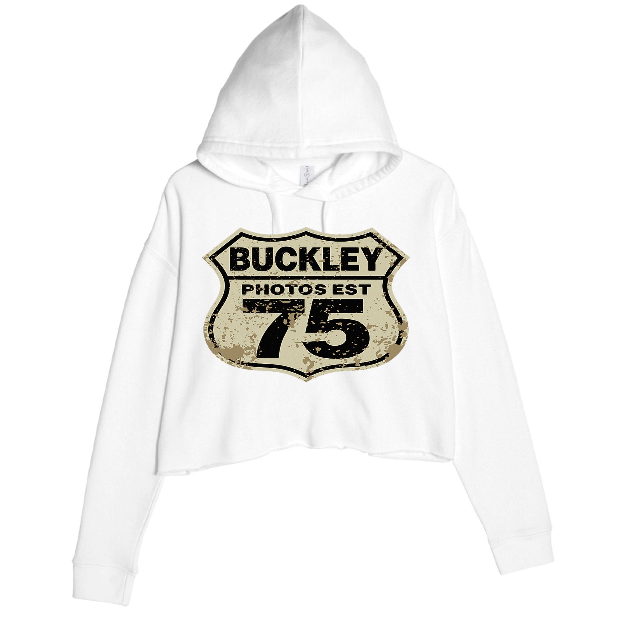 Buckley Photos Highway Sign Crop Fleece Hoodie