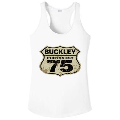 Buckley Photos Highway Sign Ladies PosiCharge Competitor Racerback Tank
