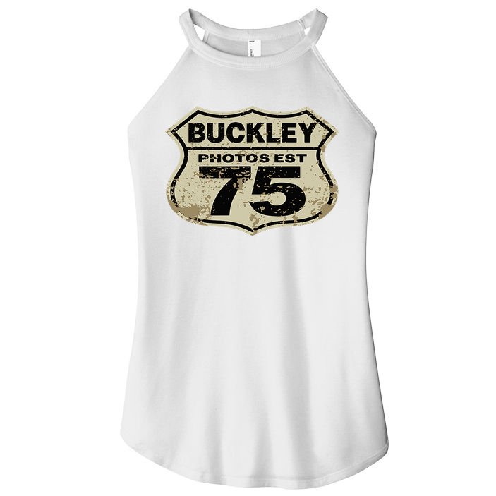Buckley Photos Highway Sign Women's Perfect Tri Rocker Tank