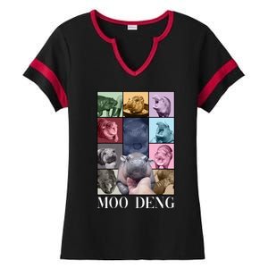 Baby Pygmy Hippo Moo Deng Era Ladies Halftime Notch Neck Tee