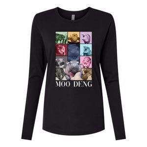 Baby Pygmy Hippo Moo Deng Era Womens Cotton Relaxed Long Sleeve T-Shirt