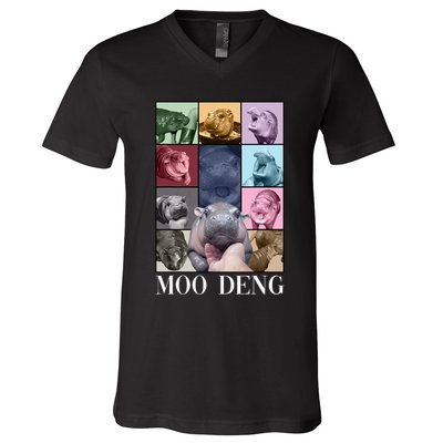 Baby Pygmy Hippo Moo Deng Era V-Neck T-Shirt