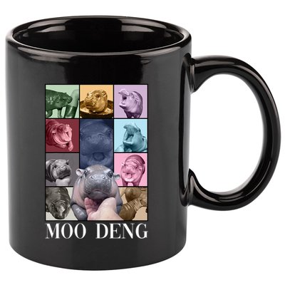 Baby Pygmy Hippo Moo Deng Era 11oz C Handle Ceramic Mug