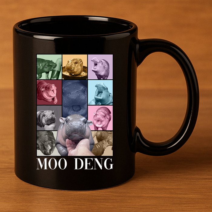 Baby Pygmy Hippo Moo Deng Era 11oz C Handle Ceramic Mug