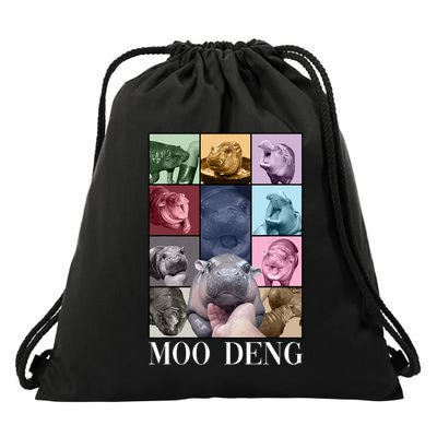 Baby Pygmy Hippo Moo Deng Era Drawstring Bag