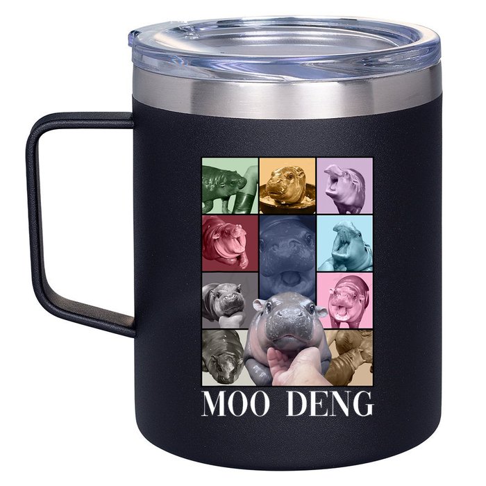 Baby Pygmy Hippo Moo Deng Era 12oz Stainless Steel Coffee Mug
