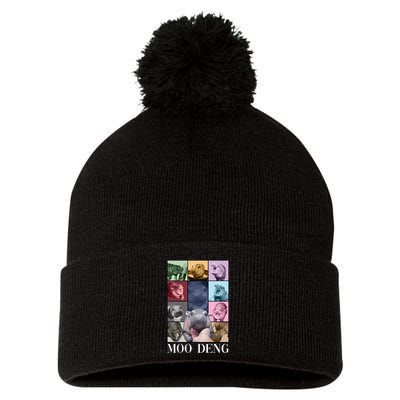 Baby Pygmy Hippo Moo Deng Era Pom Pom 12in Knit Beanie