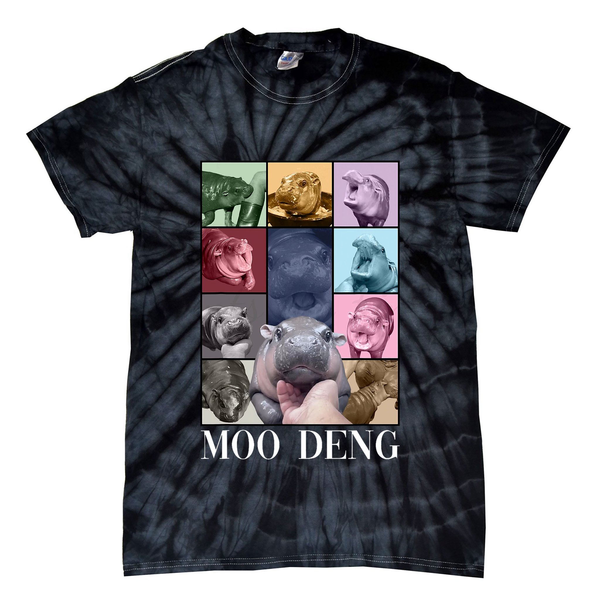 Baby Pygmy Hippo Moo Deng Era Tie-Dye T-Shirt