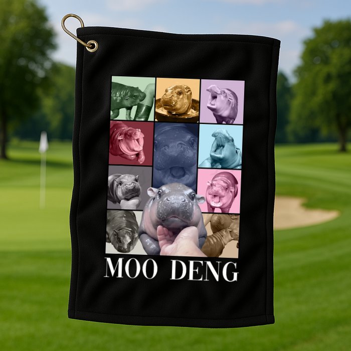 Baby Pygmy Hippo Moo Deng Era Golf Towel