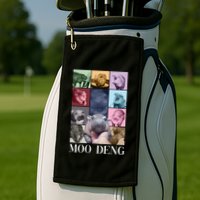 Baby Pygmy Hippo Moo Deng Era Golf Towel
