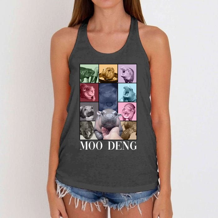 Baby Pygmy Hippo Moo Deng Era Women's Knotted Racerback Tank