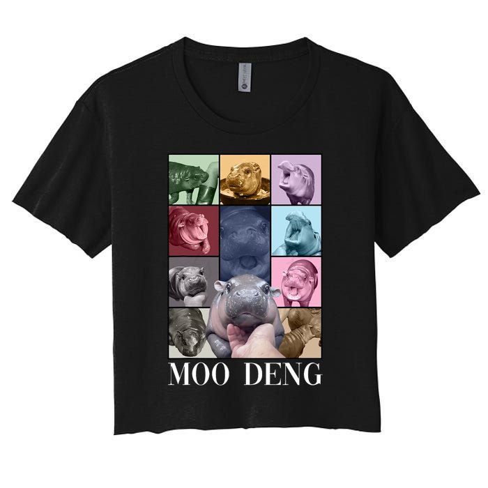 Baby Pygmy Hippo Moo Deng Era Women's Crop Top Tee