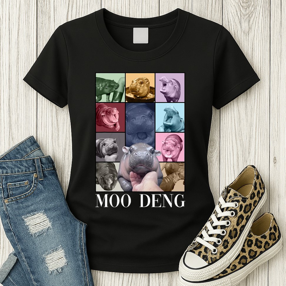 Baby Pygmy Hippo Moo Deng Era Womens T-Shirt