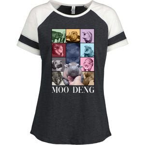 Baby Pygmy Hippo Moo Deng Era Enza Ladies Jersey Colorblock Tee