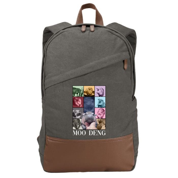 Baby Pygmy Hippo Moo Deng Era Cotton Canvas Backpack