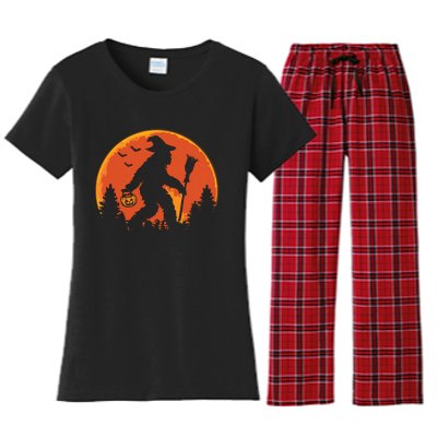 Bigfoot Pumpkin Halloween Costume Sasquatch Women's Flannel Pajama Set