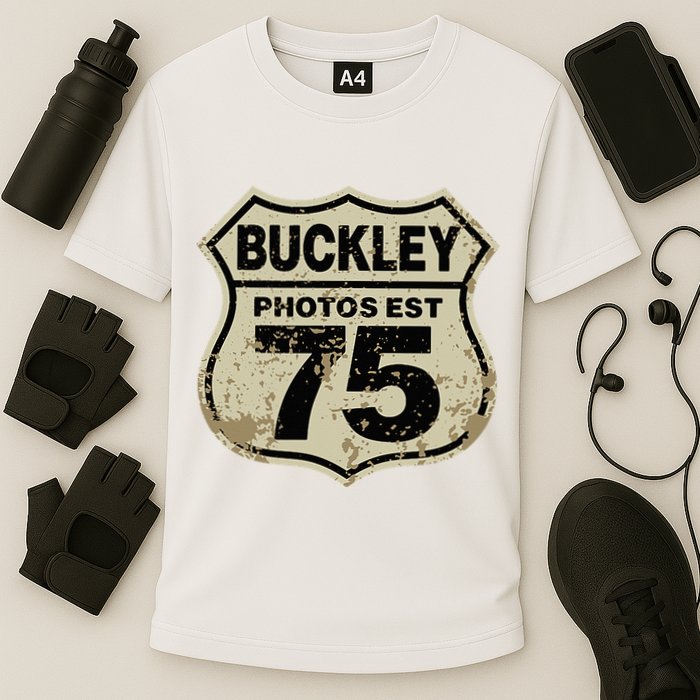 Buckley Photos Highway Sign Cooling Performance Crew T-Shirt
