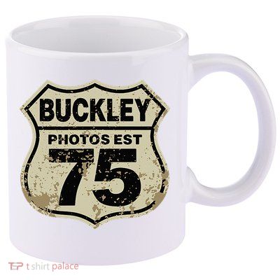 Buckley Photos Highway Sign 11oz C Handle Ceramic Mug