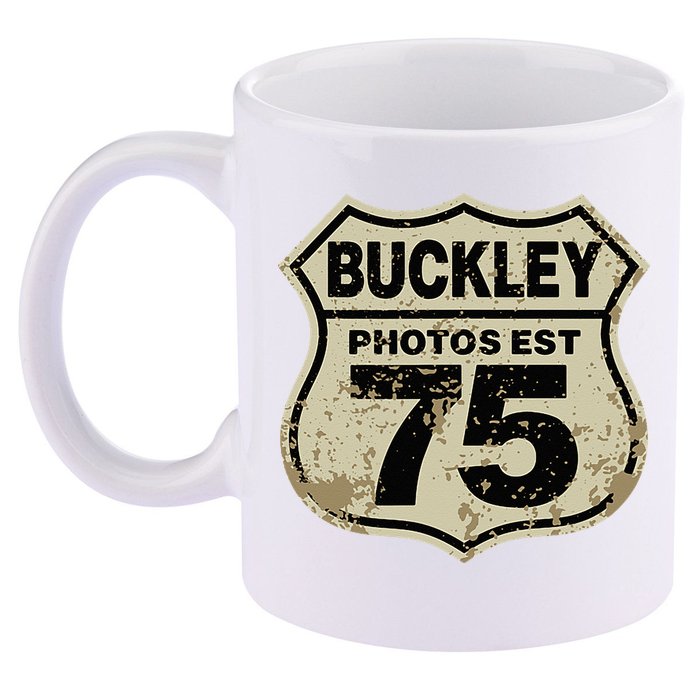 Buckley Photos Highway Sign 11oz C Handle Ceramic Mug
