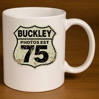 Buckley Photos Highway Sign 11oz C Handle Ceramic Mug