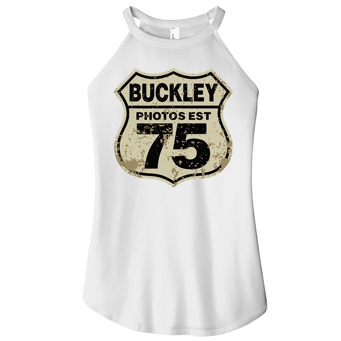 Buckley Photos Highway Sign Women's Perfect Tri Rocker Tank