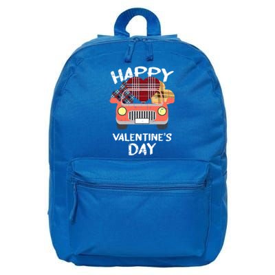 Buffalo Plaid Heart Valentines Day Funny Gift For Her Funny Gift 16 in Basic Backpack