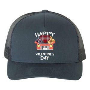 Buffalo Plaid Heart Valentines Day Funny Gift For Her Funny Gift Yupoong Adult 5-Panel Trucker Hat